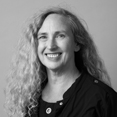 Black and white headshot of a woman