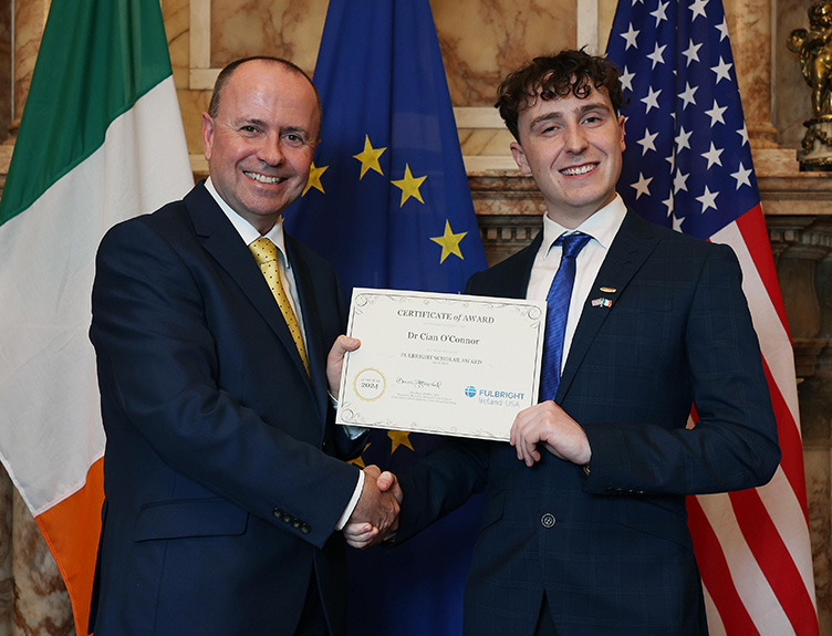 Professor Paul Donnelly, Chair of the Fulbright Commission Ireland Board, and Dr Cian O’Connor, Postdoctoral Researcher at the Tissue Engineering Research Group, RCSI Department of Anatomy and Regenerative Medicine.