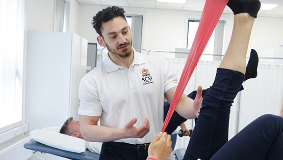 Physiotherapy student in movement lab