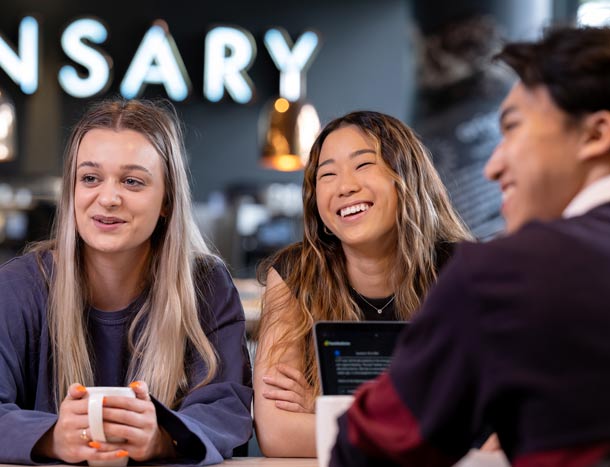 Undergraduate students chill in university
