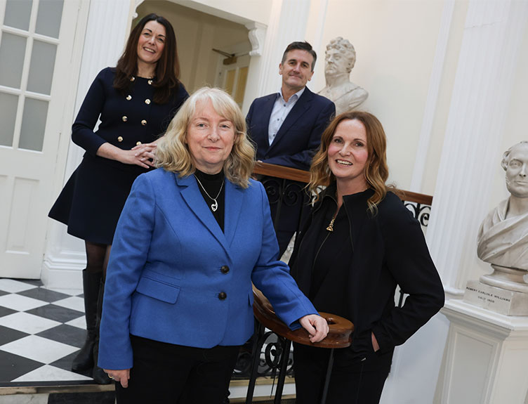 Pictured at the RCSI High Potential Innovation Awards announcement are (L-R): Caitriona Heffernan, National Clinical Innovation Lead, HSE Spark Innovation Programme; Dr Gloria Kirwan, Senior Lecturer, RCSI School of Graduate Healthcare Management; Dr Colm Foster, Director of Academic Programmes, RCSI Graduate School of Management; Sara McDonnell, Executive Director, RCSI Graduate School of Management and RCSI Online..