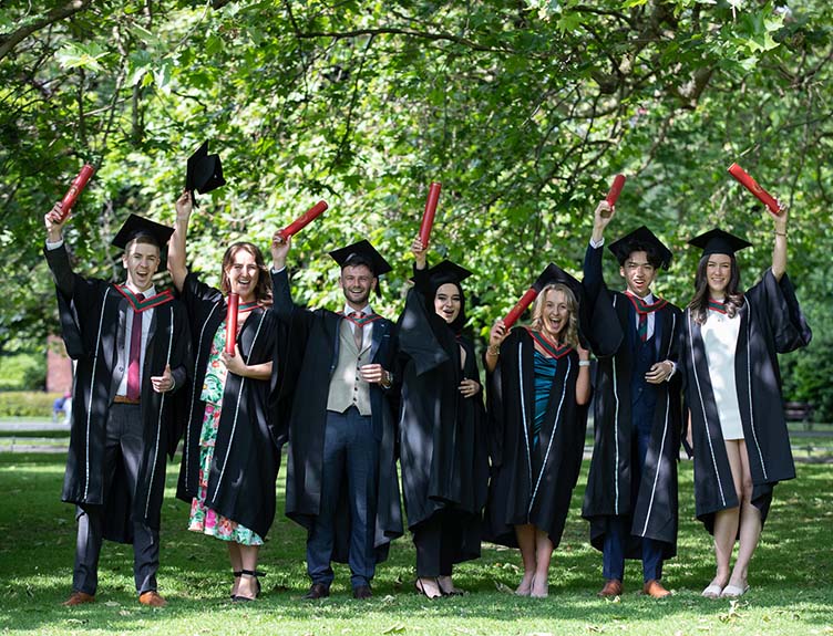 Conferring RCSI graduates celebrating at St Stephen's Green.