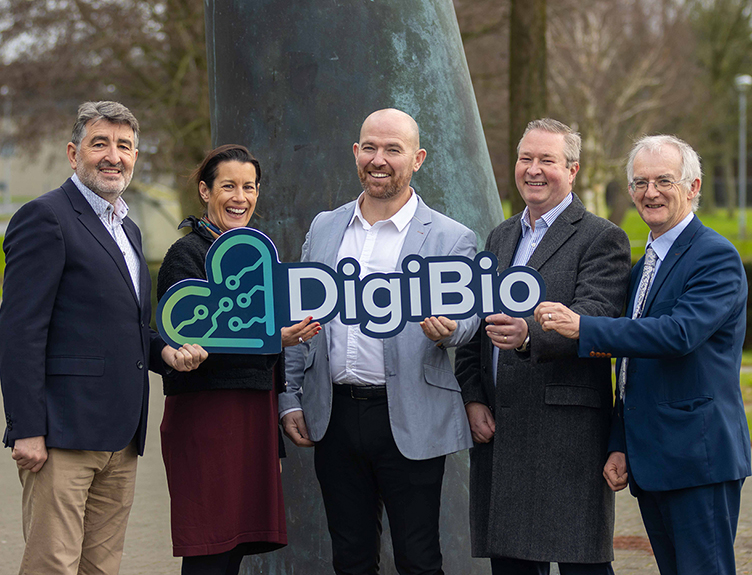 Digibio Carl Power, DkIT Programme and Business Development Director; Dr Aoife Gallagher, RCSI Head of Innovation; Aidan Browne, DkIT Head of Business Development and Innovation; Professor Fergal McCaffrey, DkIT; Dr Diarmuid O'Callaghan, DkIT President.